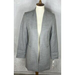 Calvin Klein Women's Open Front Blazer Suit Coat Black White Size 6P NEW